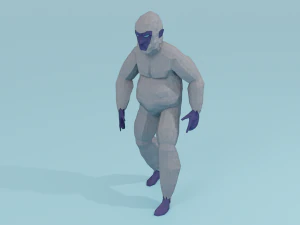 Pé Grande Yeti Sasquatch Abominável Homem das Neves Rigged Low-poly Modelo 3D