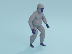 Bigfoot Yeti Sasquatch Abominable Snowman Rigged Low-poly Modèle 3D