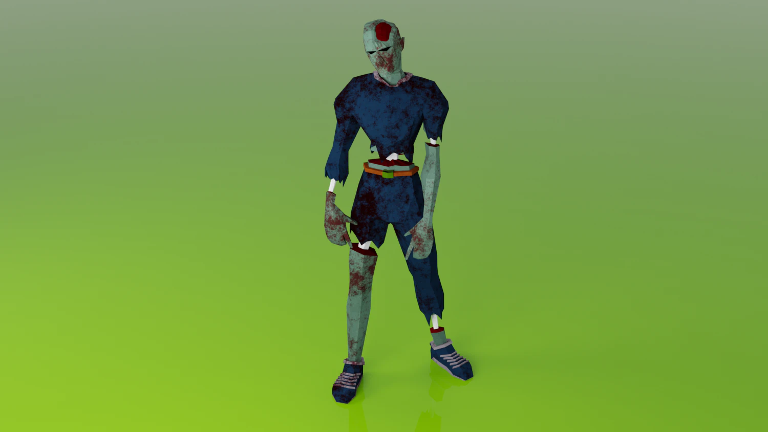 Zombie Undead Living dead Corpse Infected Low-poly 3D Model .c4d .max .obj .3ds .fbx .stl .blend 