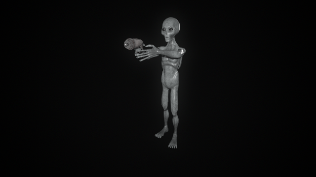 Space Alien UFO Sci-fi character Rigged Modelo 3D .c4d .max .obj .3ds .fbx .stl .blend 