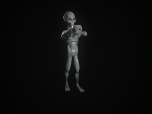 Space Alien UFO Sci-fi character Rigged Modelo 3D