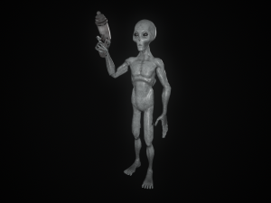 Space Alien UFO Sci-fi character Rigged Modelo 3D