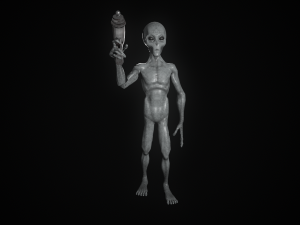 Space Alien UFO Sci-fi character Rigged Modelo 3D
