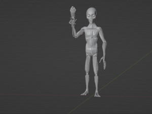 Space Alien UFO Sci-fi character Rigged Modelo 3D