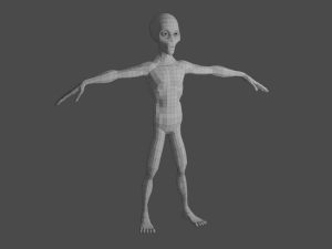 Space Alien UFO Sci-fi character Rigged Modelo 3D
