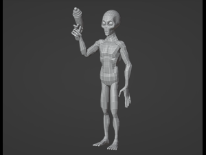 Space Alien UFO Sci-fi character Rigged Modelo 3D