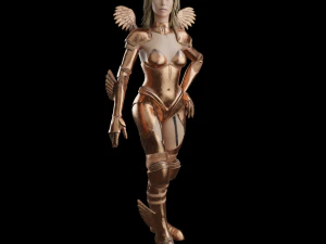 Sexy Female warrior princess lady war girl Rigged 3D Model