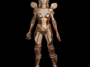 Sexy Female warrior princess lady war girl Rigged 3D Model