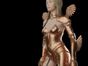 Sexy Female warrior princess lady war girl Rigged 3D Model