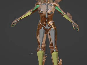 Sexy Female warrior princess lady war girl Rigged 3D Model
