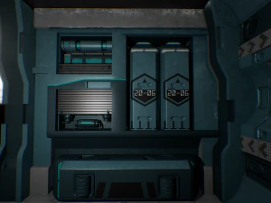 C&acirc;mara futurista Simula&ccedil;&atilde;o de fic&ccedil;&atilde;o cient&iacute;fica Reino cibern&eacute;tico Sala de alta tecnologia Modelo 3D