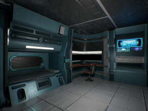 Futuristic chamber Sci-fi simulation Cyber realm High-tech room 3D Model