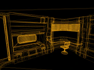C&acirc;mara futurista Simula&ccedil;&atilde;o de fic&ccedil;&atilde;o cient&iacute;fica Reino cibern&eacute;tico Sala de alta tecnologia Modelo 3D