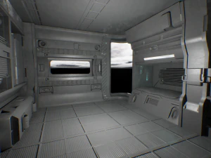 C&acirc;mara futurista Simula&ccedil;&atilde;o de fic&ccedil;&atilde;o cient&iacute;fica Reino cibern&eacute;tico Sala de alta tecnologia Modelo 3D