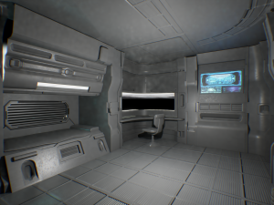 Futuristic chamber Sci-fi simulation Cyber realm High-tech room 3D Model