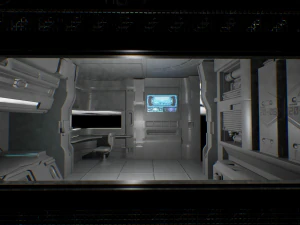 C&acirc;mara futurista Simula&ccedil;&atilde;o de fic&ccedil;&atilde;o cient&iacute;fica Reino cibern&eacute;tico Sala de alta tecnologia Modelo 3D