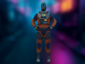 Sci-fi Futuristic character Cybernetic Cyberpunk hero 3D Model
