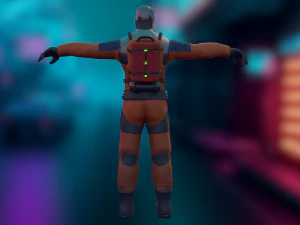 Sci-fi Futuristic character Cybernetic Cyberpunk hero 3D Model