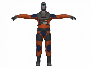 Sci-fi Futuristic character Cybernetic Cyberpunk hero 3D Model