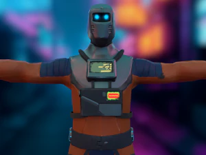 Sci-fi Futuristic character Cybernetic Cyberpunk hero 3D Model