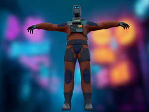 Sci-fi Futuristic character Cybernetic Cyberpunk hero 3D Model