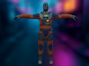Sci-fi Futuristic character Cybernetic Cyberpunk hero 3D Model