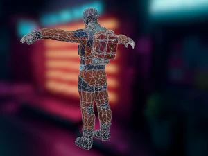 Sci-fi Futuristic character Cybernetic Cyberpunk hero 3D Model