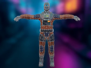 Sci-fi Futuristic character Cybernetic Cyberpunk hero 3D Model