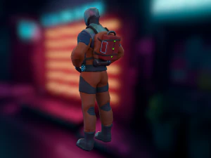 Sci-fi Futuristic character Cybernetic Cyberpunk hero 3D Model