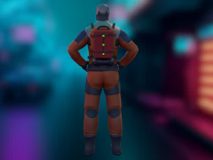 Sci-fi Futuristic character Cybernetic Cyberpunk hero 3D Model