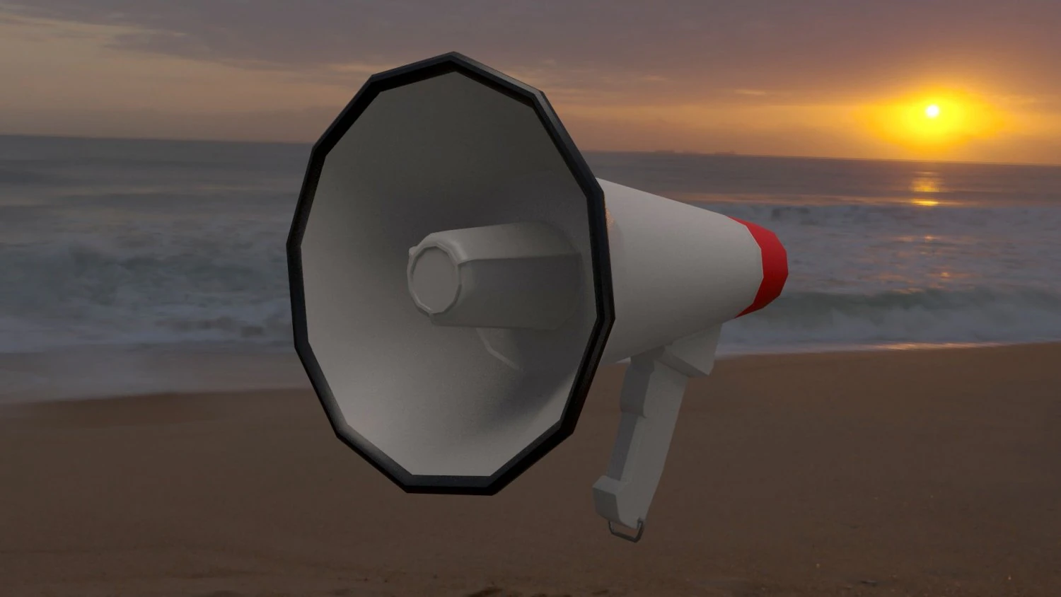 Loudhailer Bullhorn Ampliador de voz Alto-falante Megafon Modelo 3D .c4d .max .obj .3ds .fbx .stl .blend 