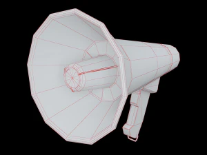 Loudhailer Bullhorn Ampliador de voz Alto-falante Megafon Modelo 3D