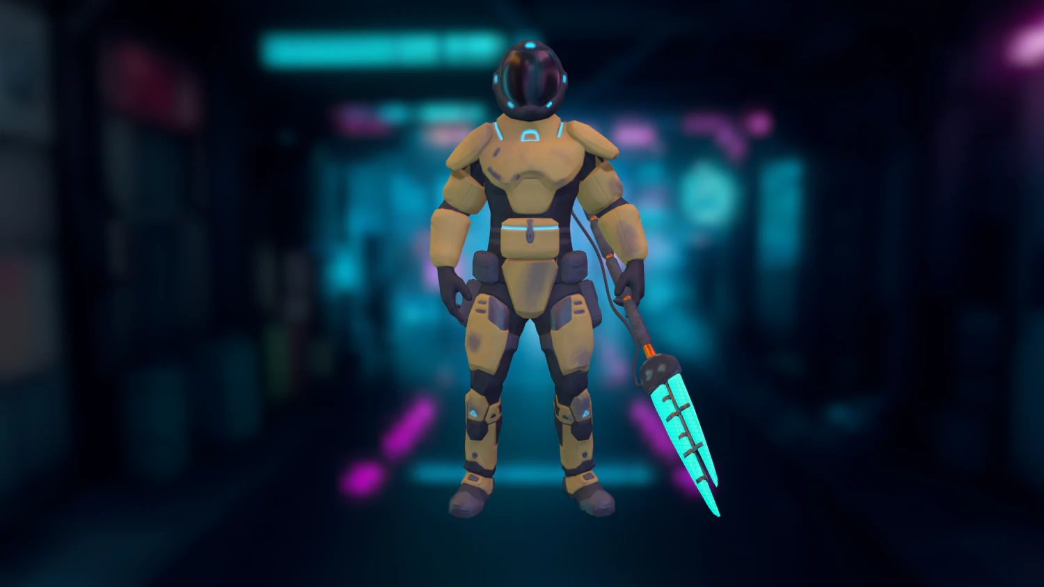 Futuristic soldier Cyborg mercenary Techno Assassin Low-poly 3D Model .c4d .max .obj .3ds .fbx .stl .blend 