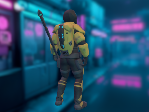 Futuristic soldier Cyborg mercenary Techno Assassin Low-poly Modelo 3D
