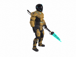 Futuristic soldier Cyborg mercenary Techno Assassin Low-poly Modelo 3D
