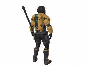 Futuristic soldier Cyborg mercenary Techno Assassin Low-poly Modelo 3D