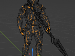 Futuristic soldier Cyborg mercenary Techno Assassin Low-poly Modelo 3D