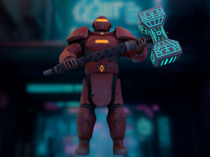 Futuristic hitman hunter assassin cyborg killer Sci-fi Low-poly 3D Model
