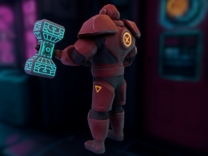 Futuristic hitman hunter assassin cyborg killer Sci-fi Low-poly 3D Model