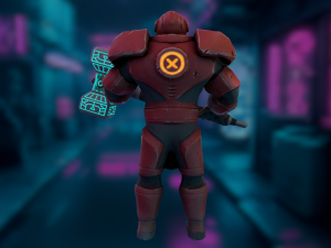 Futuristic hitman hunter assassin cyborg killer Sci-fi Low-poly 3D Model