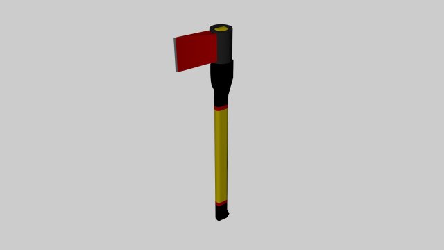 Fire Axe 3D Model .c4d .max .obj .3ds .fbx .stl .blend 