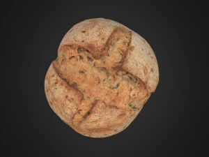 Homemade Bread Low Poly Version 3D Model