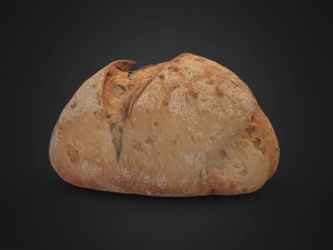 Homemade Bread Low Poly Version 3D Model