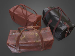 Leather Bag Retextured Versions PBR Material 3D Model