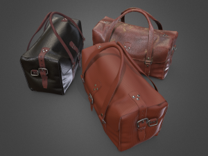 Leather Bag Retextured Versions PBR Material 3D मॉडल