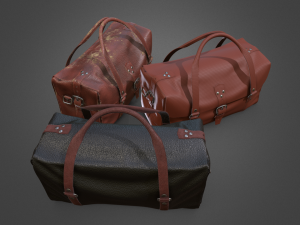 Leather Bag Retextured Versions PBR Material 3D मॉडल
