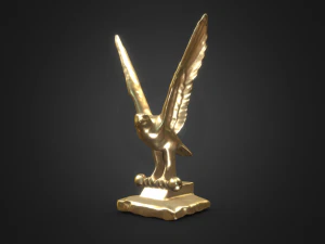 Gold Hawk Statue 3D Model