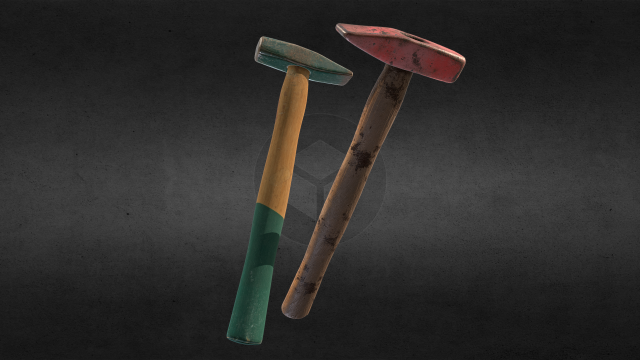 Hammer Remeshed 2pcs Modelo 3D .c4d .max .obj .3ds .fbx .stl .blend 