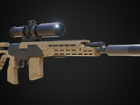 Sniper Rifle AXMC 3D Model