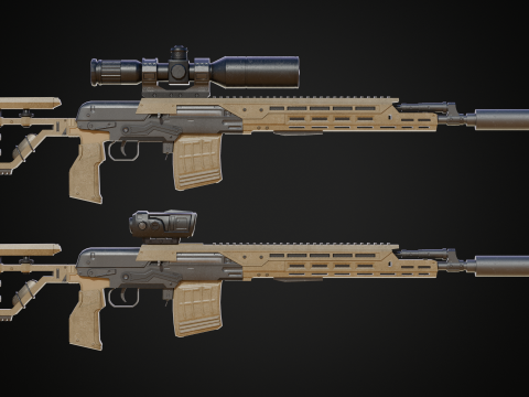 Sniper Rifle AXMC 3D Model